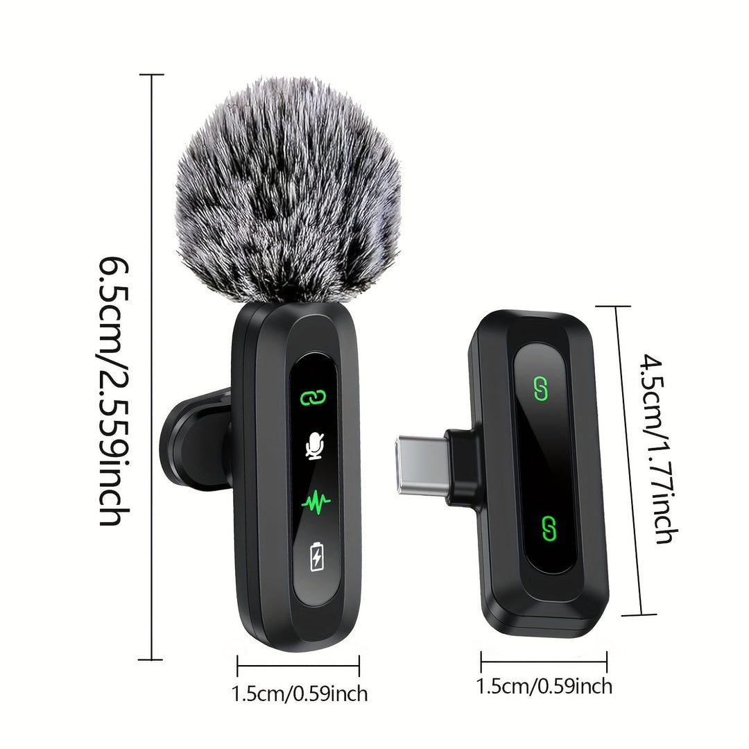 Wireless Lavalier Microphone | Dual USB-C Recording System