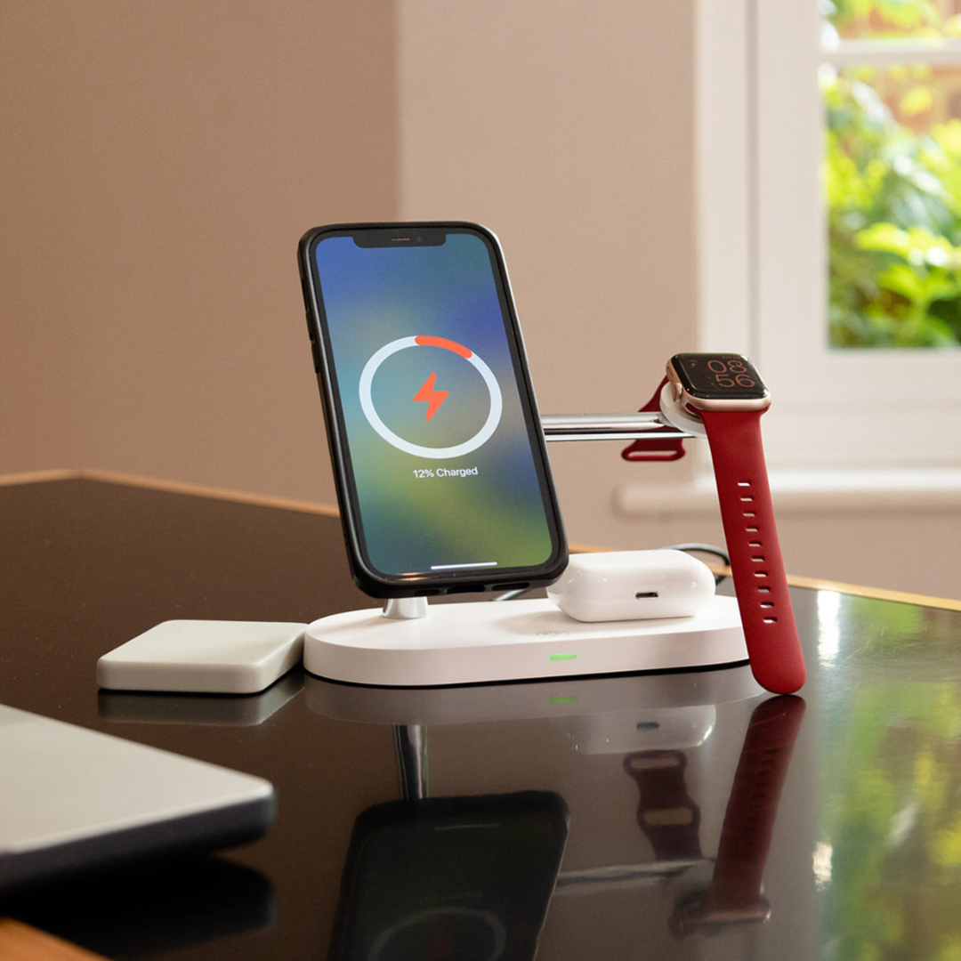 Wireless Charging Station | 4-in-1 Multi Device Stand with LED Light